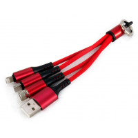 Универсальный кабель-переходник USB - Type-C - Lightning - microUSB - длина 12см Универсальный кабель-переходник USB - Type-C - Lightning - microUSB - длина 12см