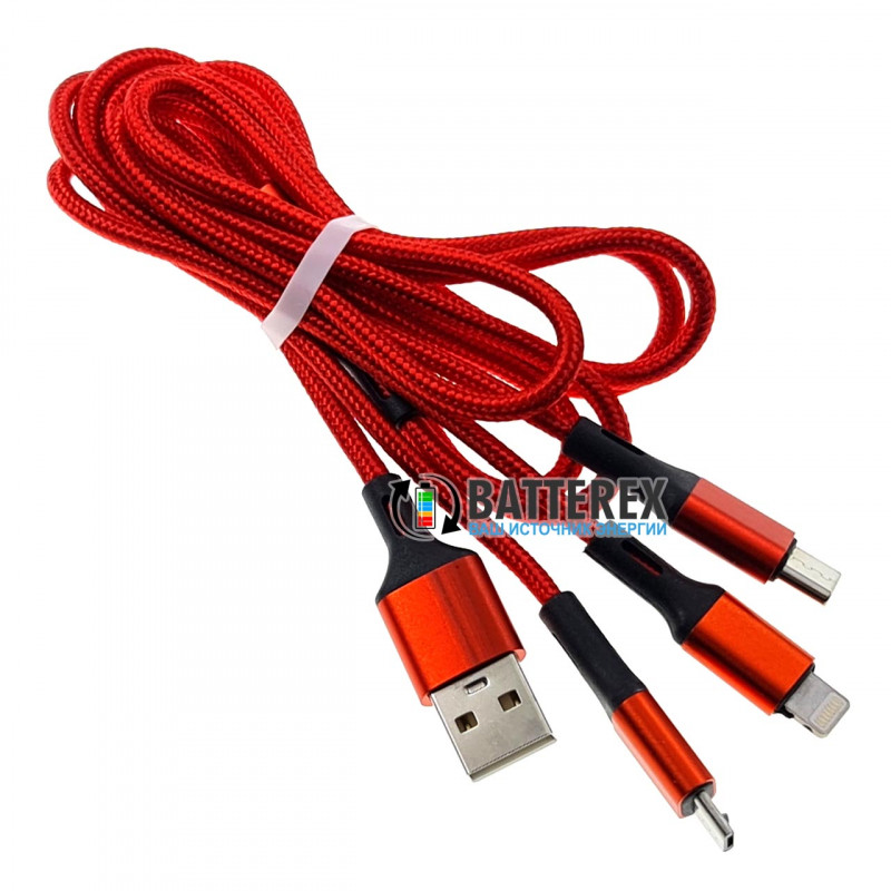 Универсальный кабель-переходник Extradigital USB AM - Type-C - Lightning - microUSB - длина 1м