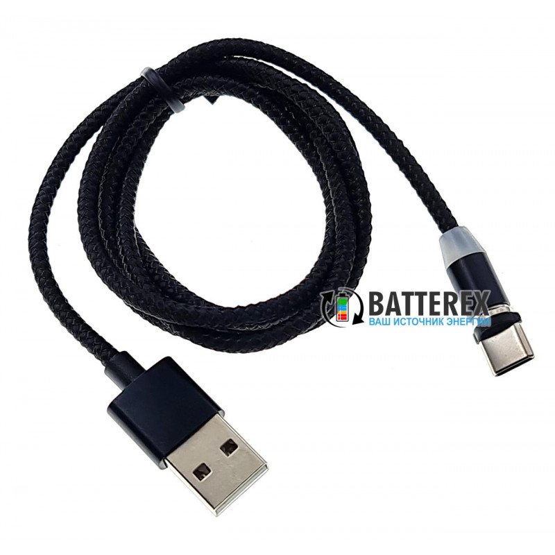 Магнитный кабель Extradigital USB ype-C 1м чёрный с круглым наконечником Магнитный кабель Extradigital USB ype-C 1м чёрный с круглым наконечником