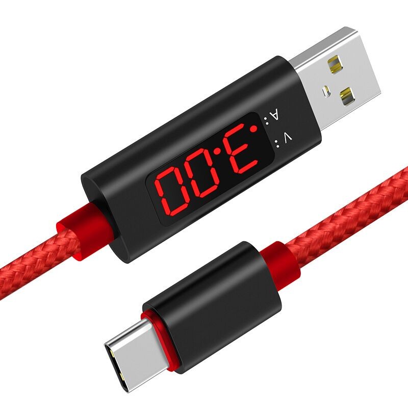 Кабель USB AM 2.0 - Type-C 1м с тестером тока и напряжения