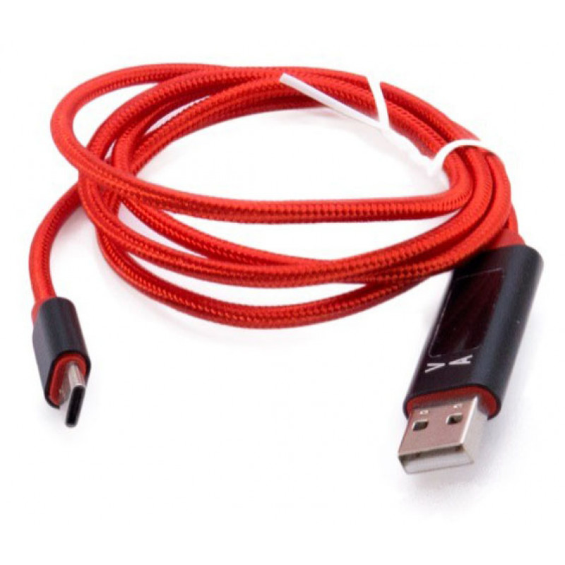 Кабель USB AM 2.0 - Type-C 1м с тестером тока и напряжения Кабель USB AM 2.0 - Type-C 1м с тестером тока и напряжения