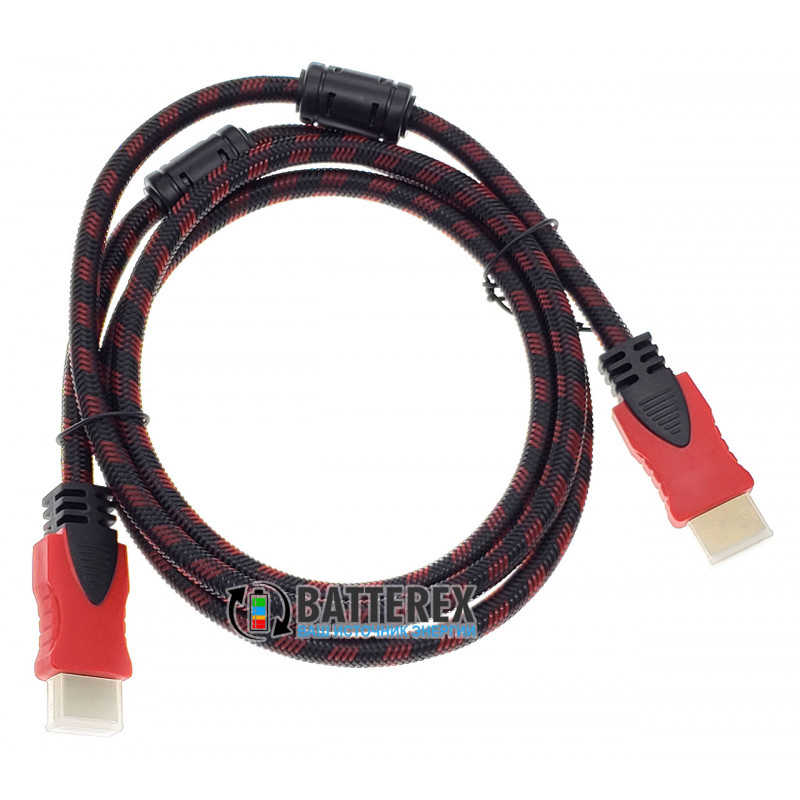 HDMI кабель HDMI-HDMI red/black - длина 1,5м - версия 1.4V - 2 фильтра