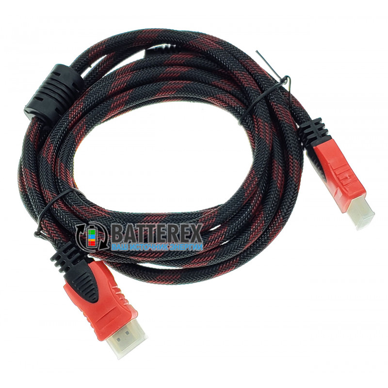 HDMI кабель HDMI-HDMI red/black - длина 3.0м - версия 1.4V - 2 фильтра