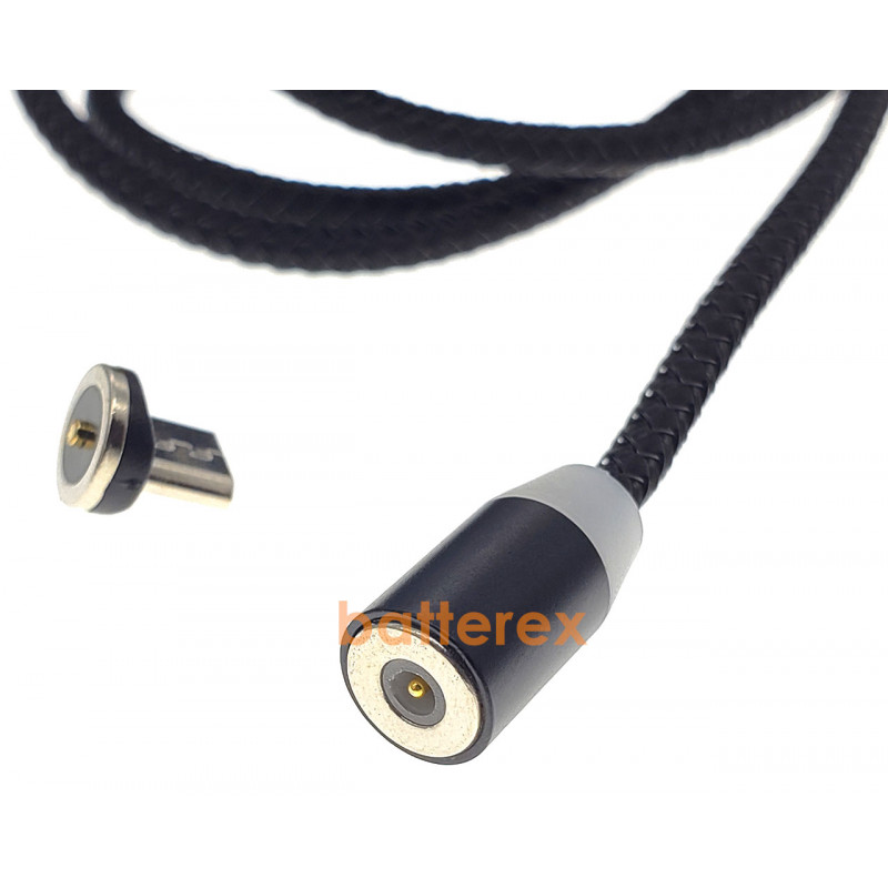 Магнитный кабель USB 2.0 AM - Micro-USB 1м чёрный с круглым наконечником Магнитный кабель USB 2.0 AM - Micro-USB 1м чёрный с круглым наконечником