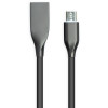 Кабель PowerPlant USB - micro USB 1м силикон чёрный 2.4А