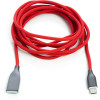 Кабель PowerPlant USB - micro USB 1м силикон красный 2.4А