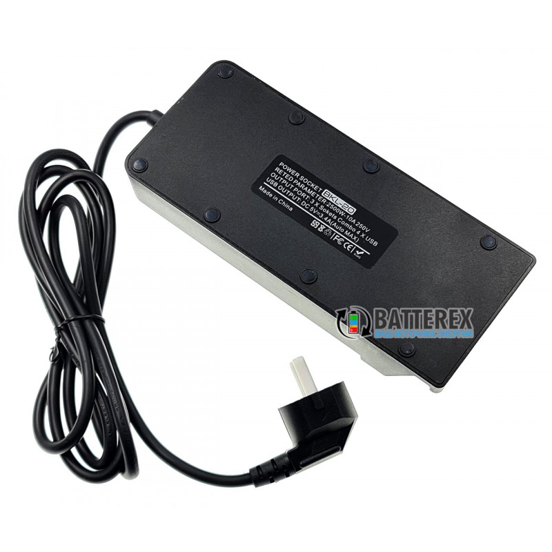 Сетевой фильтр (удлинитель) BKL-20 Black на 3 розетки и 4 USB-порта с беспроводной зарядкой для телефонов - длина 2м Сетевой фильтр (удлинитель) BKL-20 Black на 3 розетки и 4 USB-порта с беспроводной зарядкой для телефонов - длина 2м