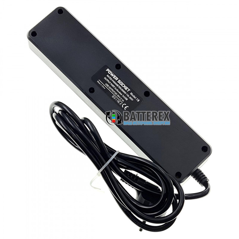 Сетевой фильтр - удлинитель IQ Power TB-T13 на 3 розетки и 3 USB-порта - длина 2м