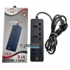 Сетевой фильтр - удлинитель IQ Power TB-T07 Black на 2 розетки и 4 USB-порта - длина 2м