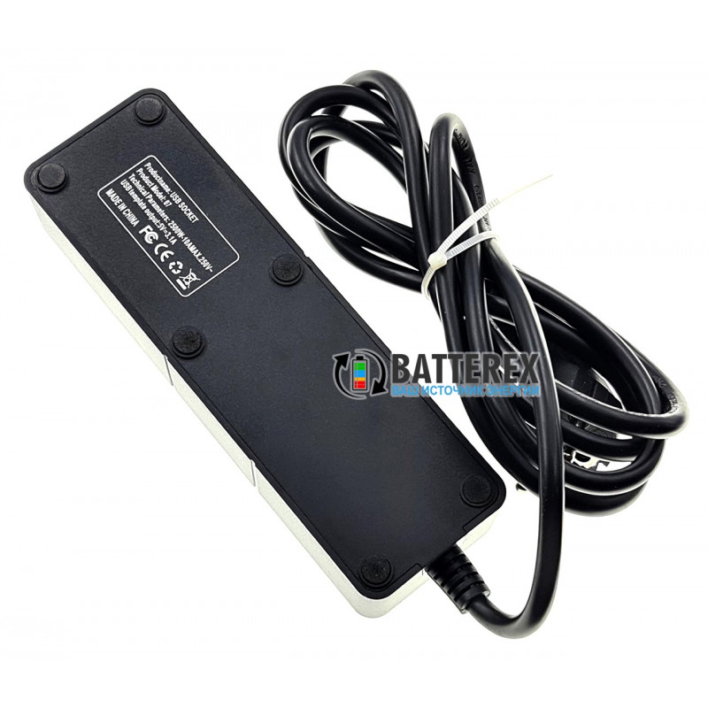 Сетевой фильтр - удлинитель IQ Power TB-T07 Black на 2 розетки и 4 USB-порта - длина 2м