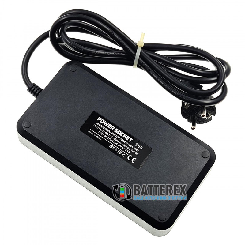 Сетевой фильтр (удлинитель) IQ Power TB-T09 на 3 розетки и 6 USB-портов - длина 2м Сетевой фильтр (удлинитель) IQ Power TB-T09 на 3 розетки и 6 USB-портов - длина 2м