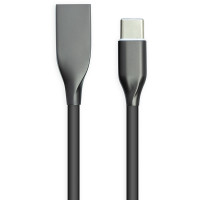 Кабель USB 2.0 AM - Type-C 1м - супергибкий силикон, чёрный, 2.4А