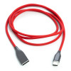 Кабель PowerPlant USB - Type-C 1м (силикон, красный, 2.4А)