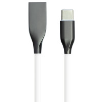 Кабель USB 2.0 AM - Type-C 1м - супергибкий силикон, белый, 2.4А