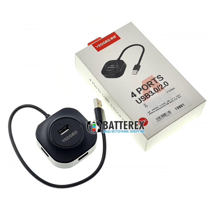 USB HUB VEGGIEG V-U2405 - хаб на 4 порта USB и 1 порт Micro-USB VEGGIEG V-U2405 - длина 0.3м USB HUB VEGGIEG V-U2405 - хаб на 4 порта USB и 1 порт Micro-USB VEGGIEG V-U2405 - длина 0.3м