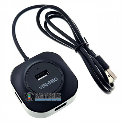 Хаб USB на 4 порта USB 2.0 и 1 порт Micro-USB VEGGIEG V-U2409 - длина 1м