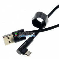 Кабель угловой VEGGIEG Micro-USB 1.2м в тканевой оплётке с липучкой