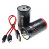 Литиевый аккумулятор D R20 Li-ion Soshine 6000mWh 1.5V Protected micro-USB поштучно от 1 шт.