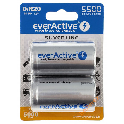 Аккумулятор D R20 Everactive 5500 mah Ready to use (цена за 1 шт.)