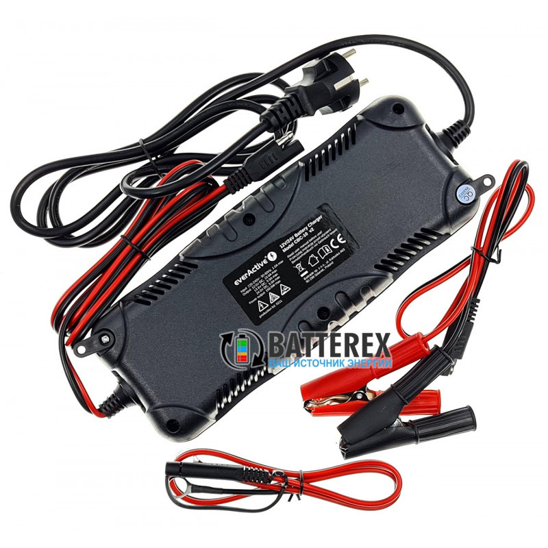 Зарядное устройство EverActive CBC-10 для автомобильных аккумуляторов 12V/24V Зарядное устройство EverActive CBC-10 для автомобильных аккумуляторов 12V/24V