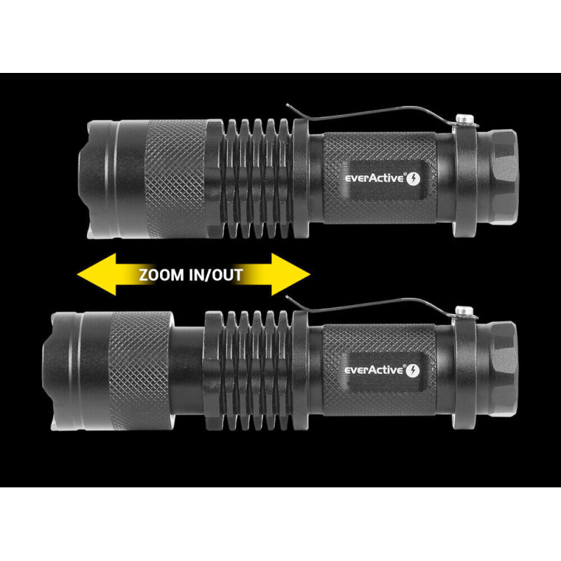 Фонарь Everactive FL180 Bullet с регулировкой фокуса и питанием АА или 14500 Фонарь Everactive FL180 Bullet с регулировкой фокуса и питанием АА или 14500