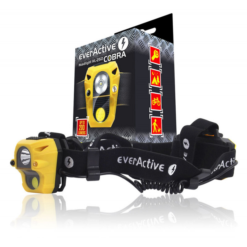 Налобный сенсорный фонарь Everactive HL-250 200 люмен