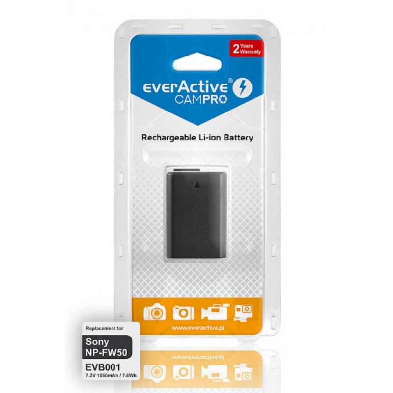 Аккумулятор для камеры Sony NP-FW50 (EVB001) EverActive CamPRO 7.2V 1050mah 7.6Wh