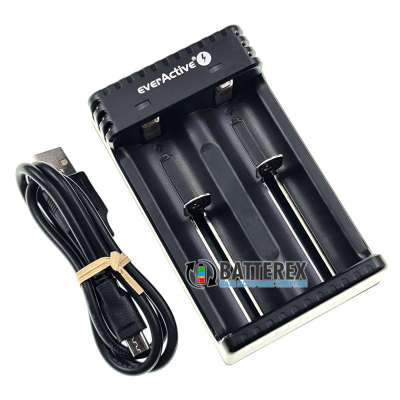 Зарядное устройство EverActive LC200 для Li-ion аккумулятора 18650, 21700, 26650, 14500, 16340