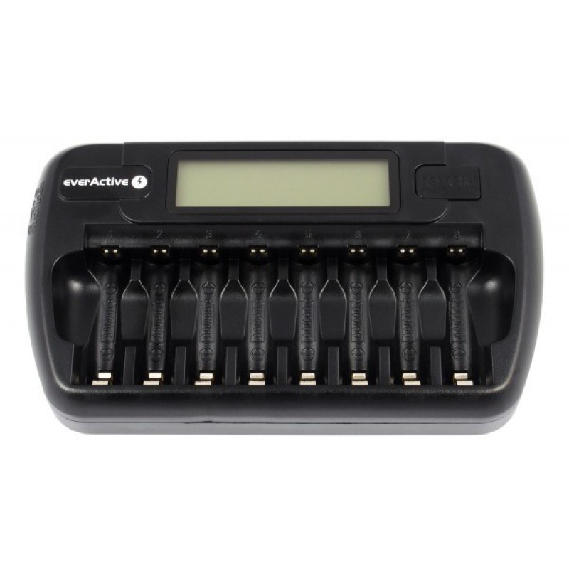 Зарядное устройство EverActive NC-800 на 8 аккумуляторов АА и ААА - полный аналог Japcell BC-800, Tensai TI-800L, Tenergy TN162