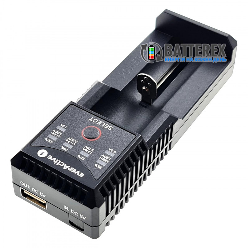 Зарядное устройство EverActive UC 100 + адаптер USB Liitokala 5V 2A