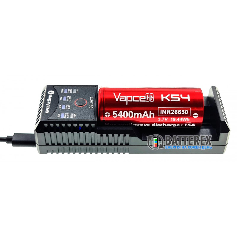 Зарядное устройство EverActive UC 100 + адаптер USB Liitokala 5V 2A