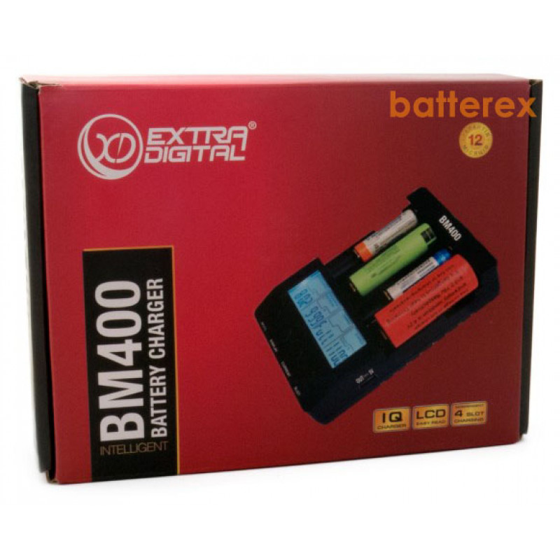 Продвинутое зарядное устройство Extradigital BM 400 v2.2 для Ni-MH и Li-ion аккумуляторов AA, AAA, 18650, 21700, 20700, 26650 и др. Продвинутое зарядное устройство Extradigital BM 400 v2.2 для Ni-MH и Li-ion аккумуляторов AA, AAA, 18650, 21700, 20700, 26650 и др.