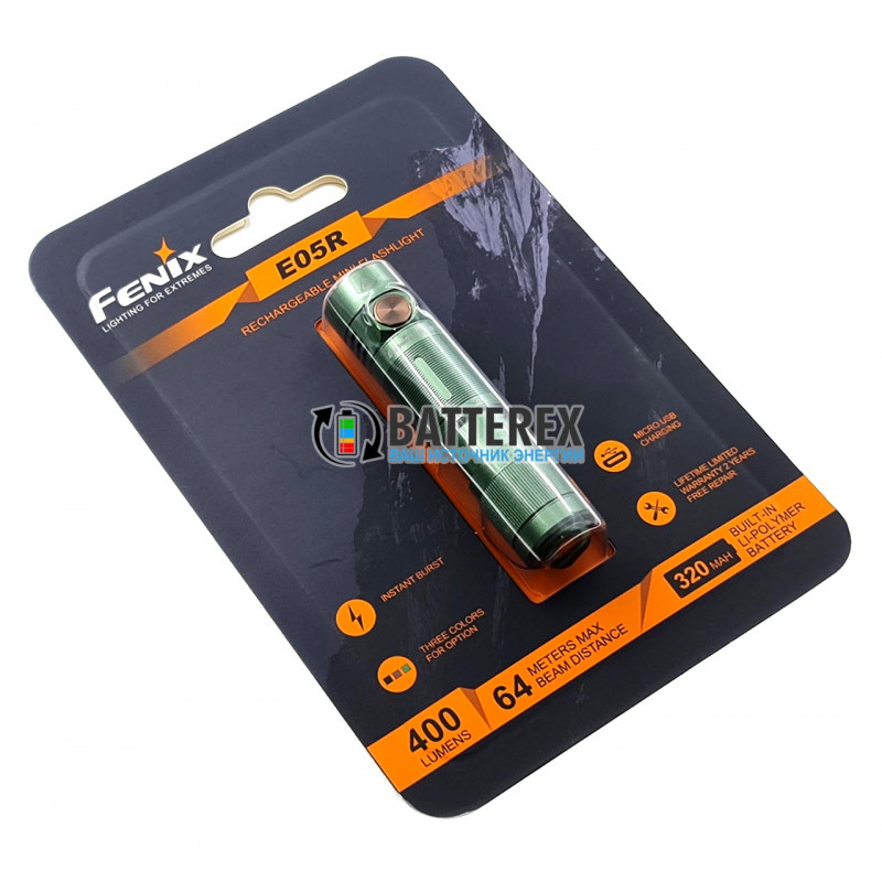 Фонарь-брелок Fenix E05R Green - цвет зелёный Фонарь-брелок Fenix E05R Green - цвет зелёный