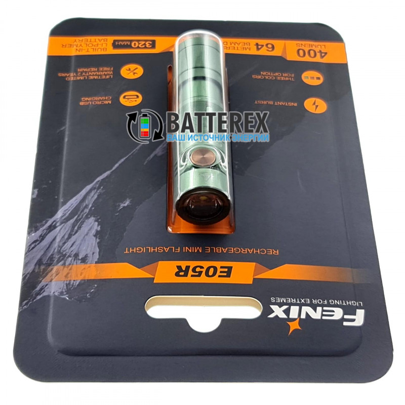 Фонарь-брелок Fenix E05R Green - цвет зелёный Фонарь-брелок Fenix E05R Green - цвет зелёный