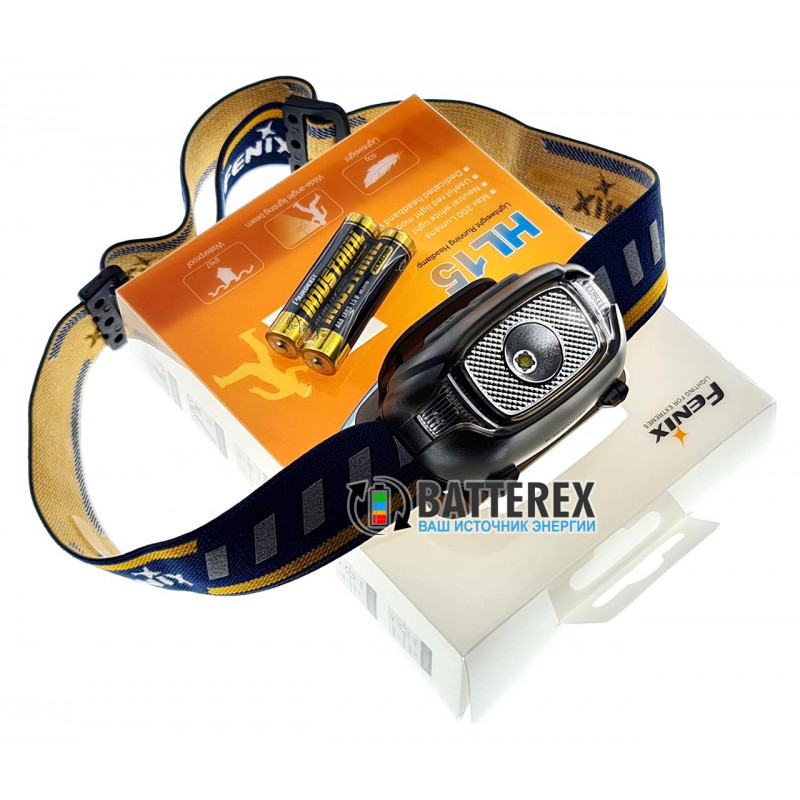 Налобный фонарь Fenix HL15 (цвет чёрный) + 2 ААА батарейки - оригинал Налобный фонарь Fenix HL15 (цвет чёрный) + 2 ААА батарейки - оригинал