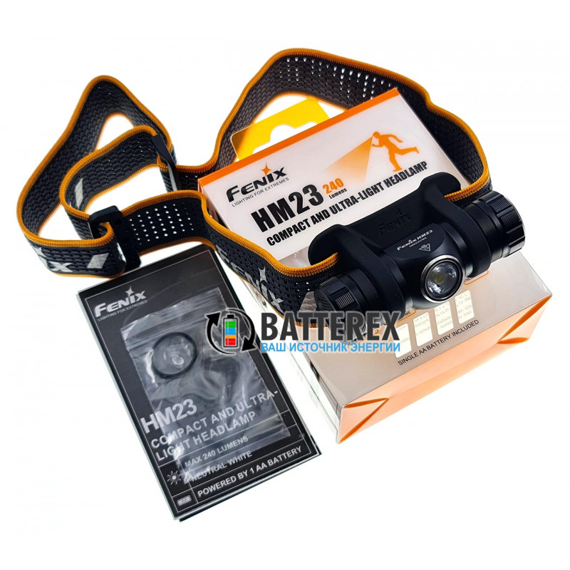 Налобный фонарь Fenix HM23 + 1 АА батарейка - оригинал Налобный фонарь Fenix HM23 + 1 АА батарейка - оригинал