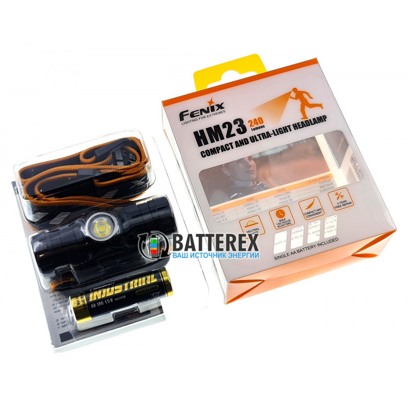 Налобный фонарь Fenix HM23 + 1 АА батарейка - оригинал Налобный фонарь Fenix HM23 + 1 АА батарейка - оригинал