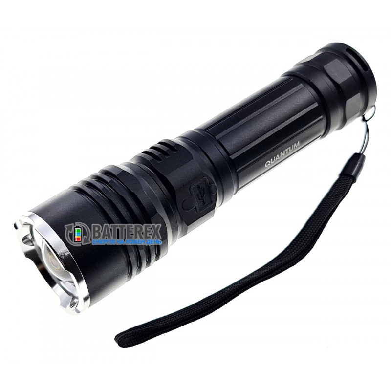 Фонарь ручной Quantum Solid-M QM-FL1020-CB 700lm с регулировкой фокуса и зарядкой от USB