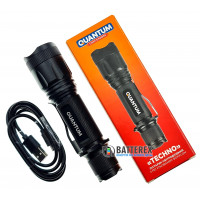 Фонарь ручной QUANTUM Techno 10W 700lm - 5 режимов, регулировка фокуса , зарядка от USB, защита от брызг Фонарь ручной QUANTUM Techno 10W 700lm - 5 режимов, регулировка фокуса , зарядка от USB, защита от брызг