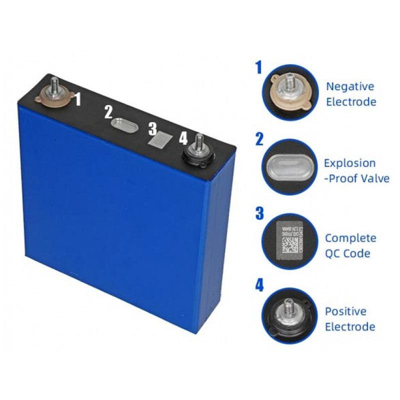 Аккумулятор LiFePO4 LFP CATL 3.2V 100Ah Grade A- с контактами под винт M6 Аккумулятор LiFePO4 LFP CATL 3.2V 100Ah Grade A- с контактами под винт M6