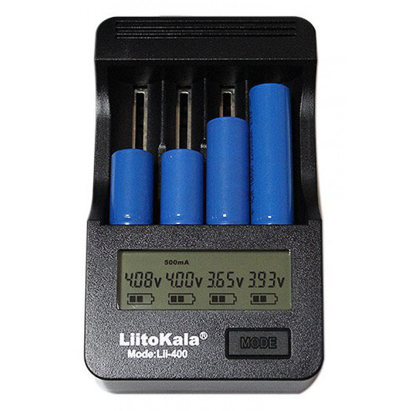 LiitoKala Lii-400 - зарядное устройство на 4 аккумулятора AA, AAA, Li-ion с функцией PowerBank и выбором тока заряда LiitoKala Lii-400 - зарядное устройство на 4 аккумулятора AA, AAA, Li-ion с функцией PowerBank и выбором тока заряда