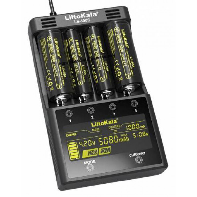 Интеллектуальное зарядное устройство LiitoKala Lii500S для AA, AAA и Li-ion аккумуляторов с разрядом, тестом и сенсорным управлением Интеллектуальное зарядное устройство LiitoKala Lii500S для AA, AAA и Li-ion аккумуляторов с разрядом, тестом и сенсорным управлением