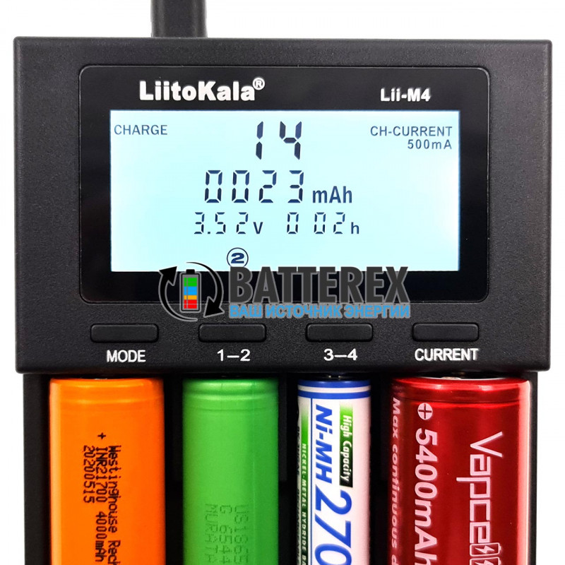 LiitoKala Lii-M4 - зарядное устройство на 4 аккумулятора Ni-MH/Li-ion (USB Type-C, тест с разрядом, выбор тока, функция повербанк) LiitoKala Lii-M4 - зарядное устройство на 4 аккумулятора Ni-MH/Li-ion (USB Type-C, тест с разрядом, выбор тока, функция повербанк)