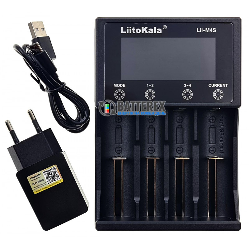 Интеллектуальное зарядное устройство LiitoKala Lii-M4S + оригинальный сетевой USB адаптер Liitokala 5V 2A Интеллектуальное зарядное устройство LiitoKala Lii-M4S + оригинальный сетевой USB адаптер Liitokala 5V 2A