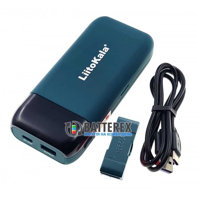 Liitokala Lii-MP2 - зарядка-повербанк на 2 аккумулятора 18650/21700 с функциями быстрого заряда - зелёный