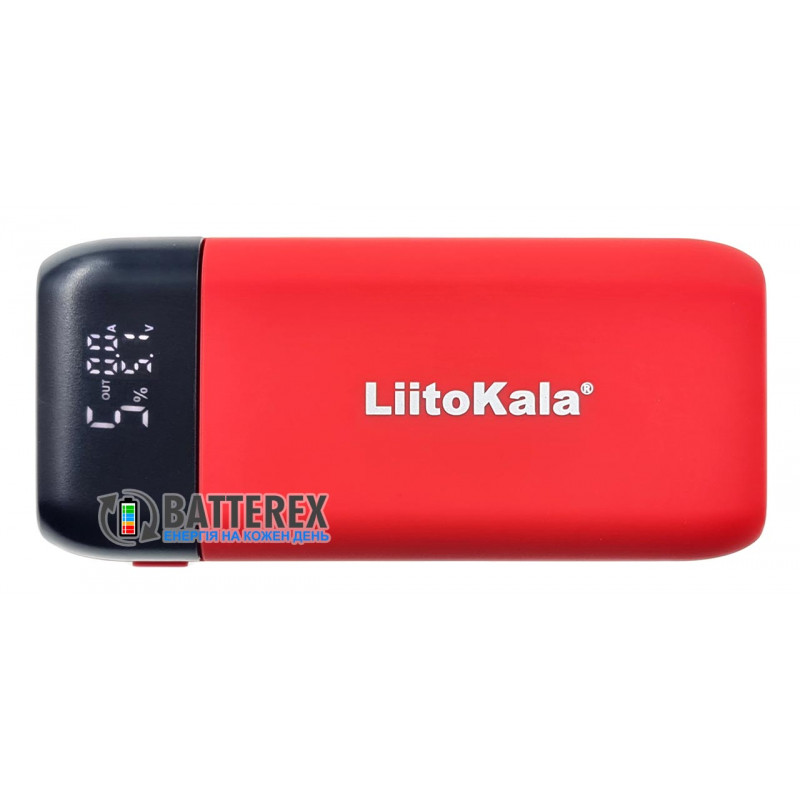 Liitokala Lii-MP2 - зарядка-повербанк на 2 аккумулятора 18650/21700 с функциями быстрого заряда - красный