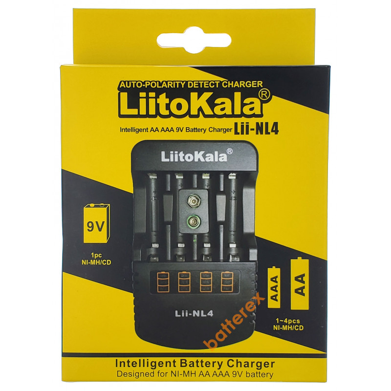 Зарядное устройство LiitoKala Lii-NL4 для аккумуляторов АА, ААА, Крона + автоадаптер