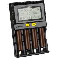 MIBOXER C4 Plus - быстрая 4-канальная зарядка для Li-ion/LiFePO4/NiMH/Ni-Cd аккумуляторов (ток заряда до 2,5А). Гарантия 12 месяцев.