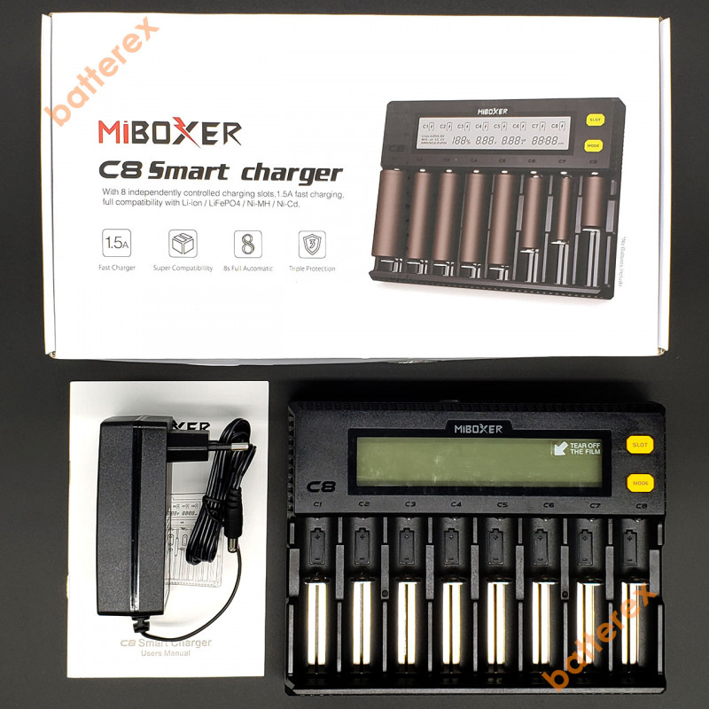MIBOXER C8 - 8-канальное зарядное устройство для аккумуляторов Ni-MH, Ni-Cd, Li-ion, LiFePO4 MIBOXER C8 - 8-канальное зарядное устройство для аккумуляторов Ni-MH, Ni-Cd, Li-ion, LiFePO4