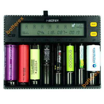 MIBOXER C8 - универсальная 8-канальная зарядка для Ni-MH/Ni-Cd/Li-ion/LiFePO4 аккумуляторов. Гарантия 12 месяцев. MIBOXER C8 - универсальная 8-канальная зарядка для Ni-MH/Ni-Cd/Li-ion/LiFePO4 аккумуляторов. Гарантия 12 месяцев.
